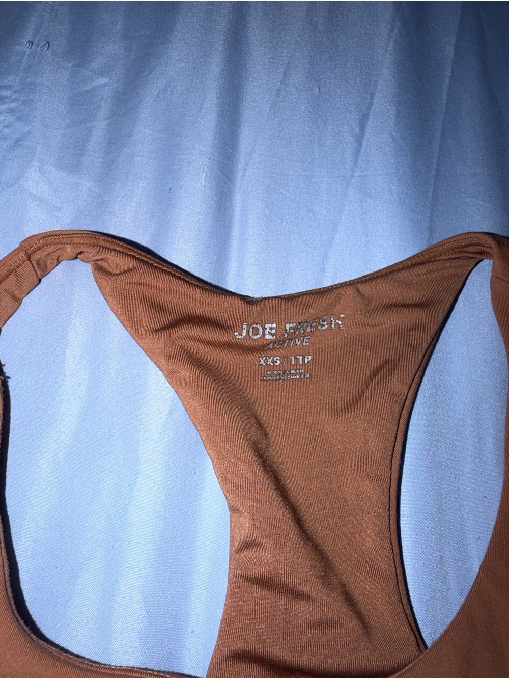 Joe Fresh Rust Brown Racerback Crop Tank - Picture 2 of 2